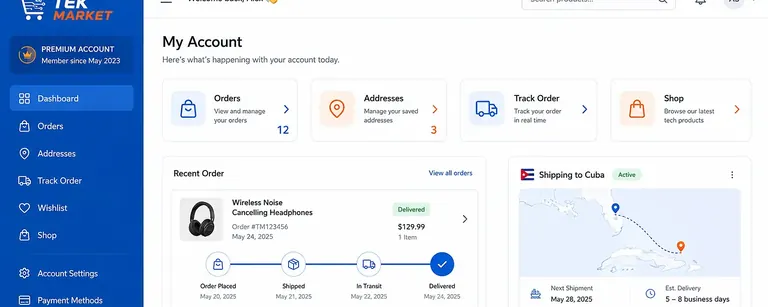 Account dashboard