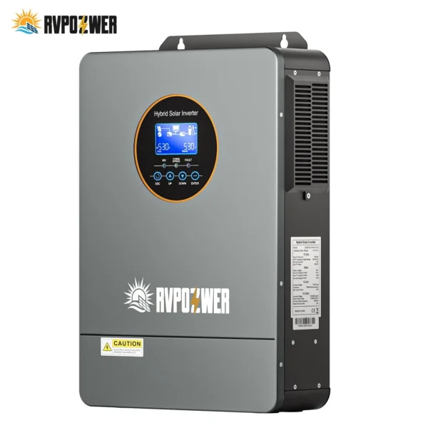 inversor híbrido solar 5.5 kw / 48 v dc → 120/220 v ac (split phase)