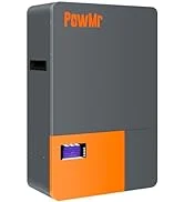 Temank PowMr 48V Lithium Battery 200Ah, Wall Mounted LiFePO4 Solar Battery Built-in 100A BMS, Max...