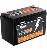 12V 100Ah LiFePO4 Lithium Battery Built-in 100A BMS, Rechargeable LiFePO4 Battery with Max.1280Wh...