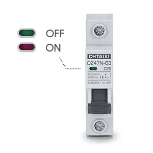 AC circuit breaker DIN Rail 240V 480V MCB disyuntor 3P A+ indicator